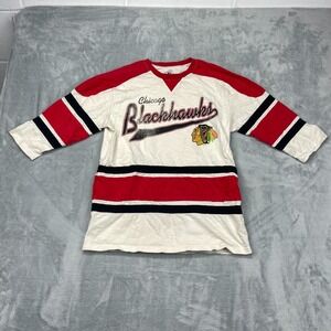 Vtg Chicago Blackhawks Shirt Women Medium Multicolor G-III Sports NHL Hockey Tee
